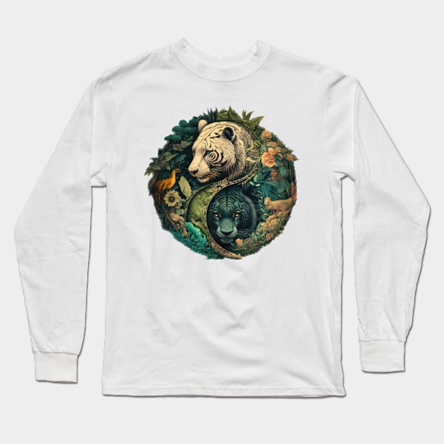 Jungle Tigers Long Sleeve T-Shirt by aicharactersart